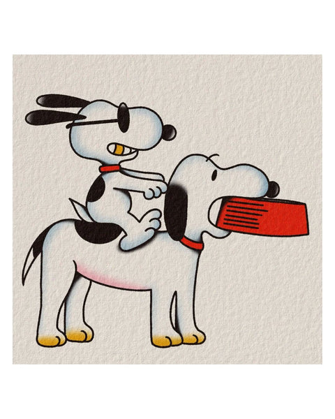 Stacey Ann - Print - Snoopy Riding Snoopy