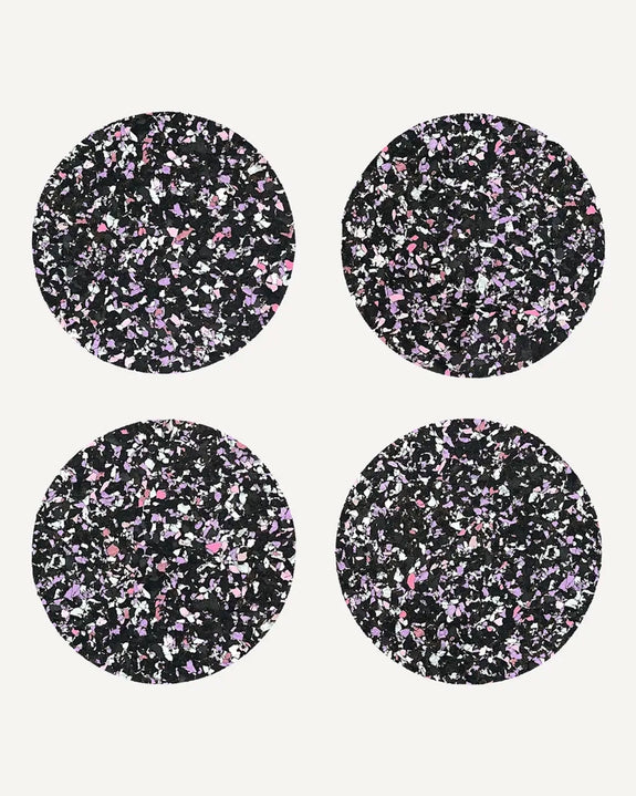 Yod and Co - Speckled Round Cork Coasters Set of 4 - Purple