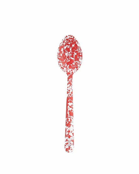 Crow Canyon - Splatter Large Serving Spoon - Red and White