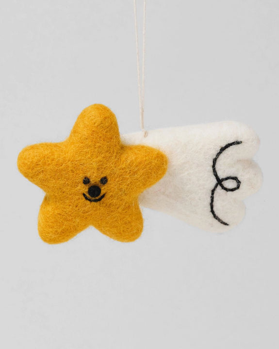 Wrap - Hanging Felt Ornament - Shooting Star
