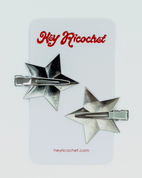 Hey Ricochet - Magic Girl Metal Stars Clips - Silver