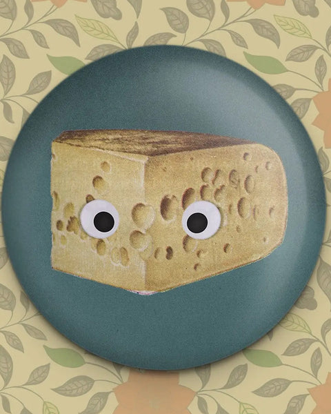 Stay Home Club - Googly Cheese Magnet