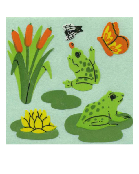 Stickermagic - Tear-off Stickers Square - Frogs on Lily Pads