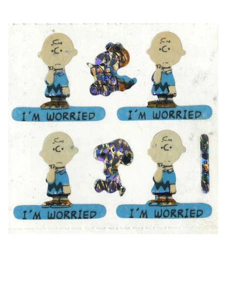 Stickermagic - Prismatic Stickers - Charlie Brown I'm Worried
