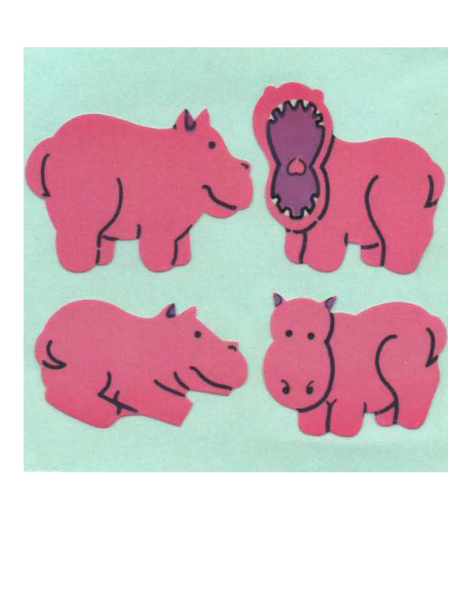 Stickermagic - Tear-off Stickers - Pink Hippos