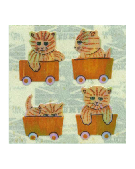 Stickermagic - Pearlie Tear-off Stickers Square - Kittens in Train