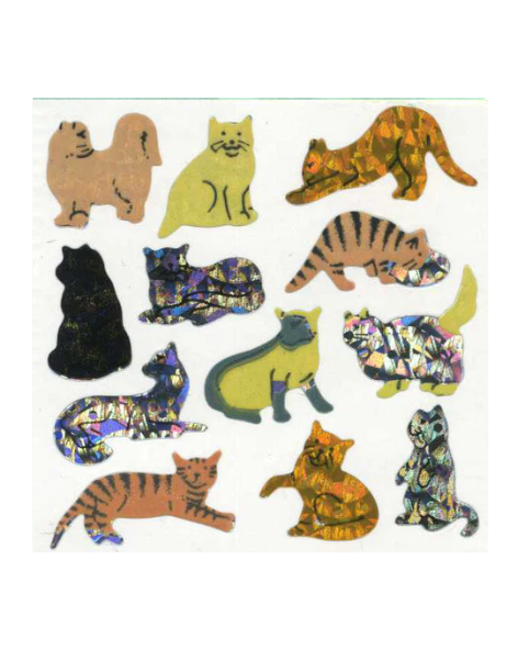 Stickermagic - Tear-off Prismatic Stickers - Micro Cats