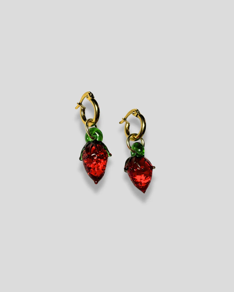 Jean Riley - Ophelia Hoops (Strawberry) - Sterling Silver