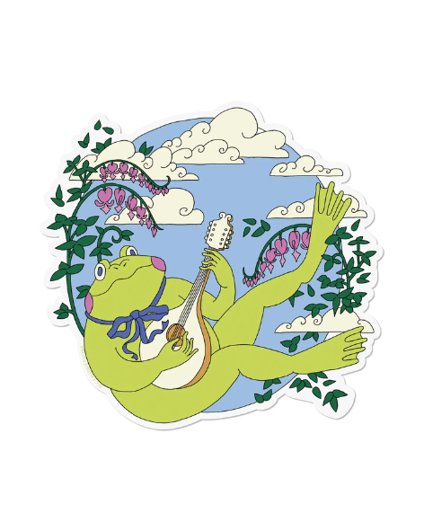 Red Cap Cards - Strumming Frog Sticker