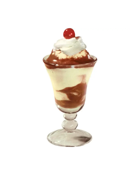 Found Image Press -  Chocolate Ice Cream Sundae Postcard