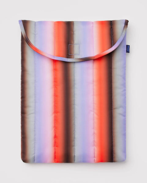 Baggu - Puffy Laptop Sleeve - 16 Inch - Gradient Stripe Poppy & Lilac