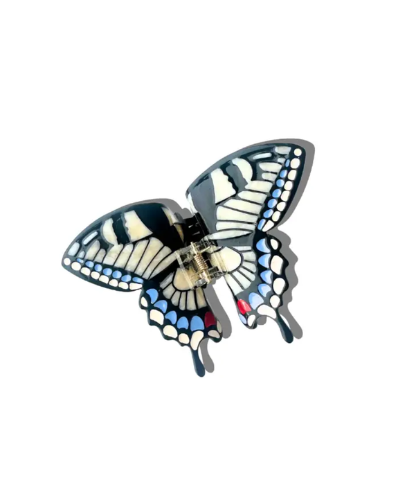Solar Eclipse - Swallowtail Butterfly Hair Claw - White