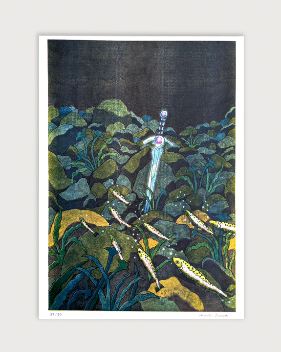 Jumbo Press - Rainbow Trout and Lost Sword A3 Print