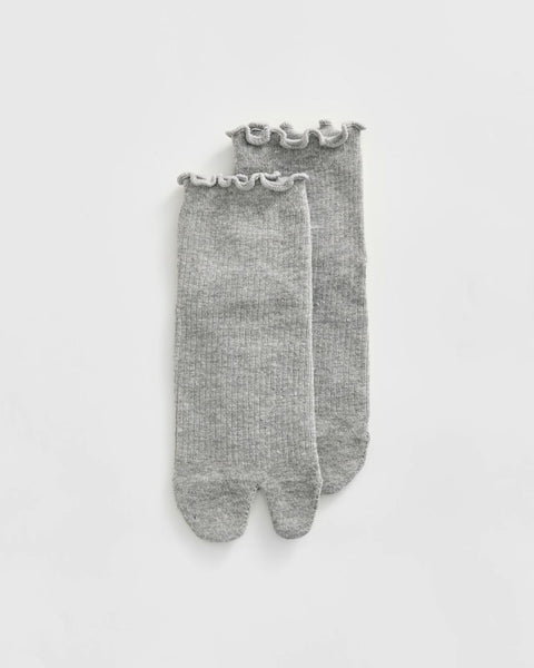Soft Park - Tabi Socks - Grey Ribbed