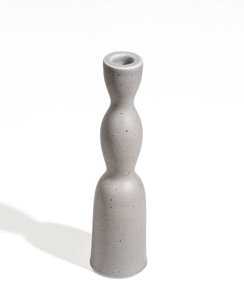 Yod and Co - Wave Candleholder Tall - Grey Speckle