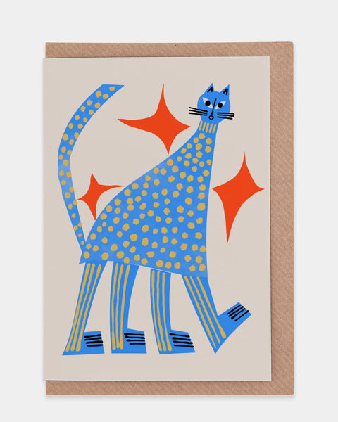 Evermade - Tall Blue Cat Greetings Card