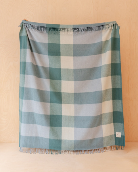 TBCo - Recycled Wool Blanket in Blue Bold Check