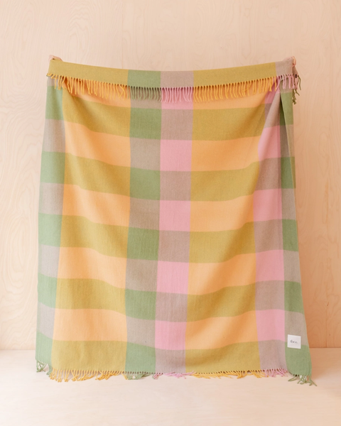 TBCo - Recycled Wool Blanket - Green Bold Check