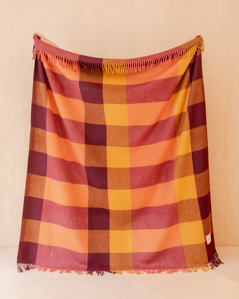 TBCo - Recycled Wool Blanket - Ochre Bold Check