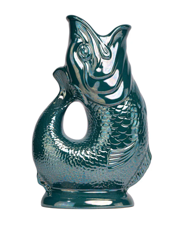 The Original Gluggle Jug - Pitcher Vase - XL - Teal Lustre