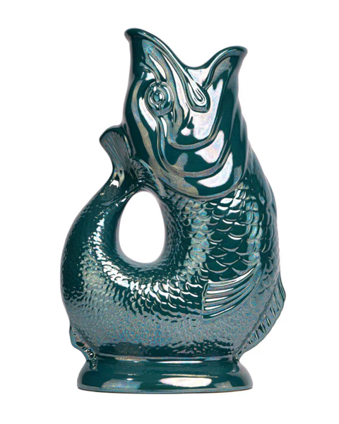 The Original Gluggle Jug - Pitcher Vase - XL - Teal Lustre