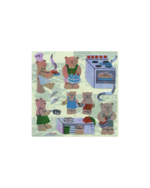 Stickermagic - Pearlie Tear-off Stickers - Micro Teddy Kitchen