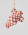 Wrap - Onsen Miniature Vase Hanging Ornament - Check Terracotta