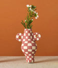 Wrap - Onsen Miniature Vase Hanging Ornament - Check Terracotta