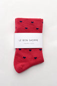 Le Bon Shoppe - Sneaker Socks - Hearts - Tomato / Navy