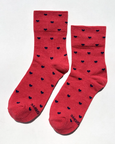 Le Bon Shoppe - Sneaker Socks - Hearts - Tomato / Navy