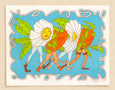 Maddie Fischer - Strutting Daisies in Aqua/Brown Riso Print