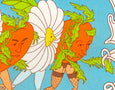 Maddie Fischer - Strutting Daisies in Aqua/Brown Riso Print