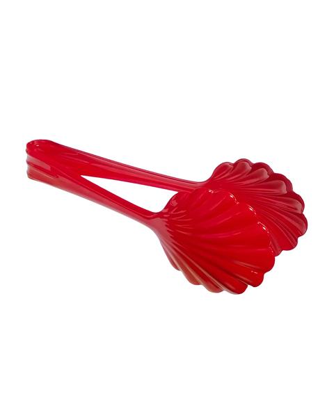 Roger Orfèvre - Scalloped Bakery Tongs - Shiny Red