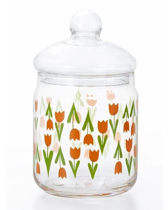 Aderia - Retro Glass Storage Jar Large - Tulip