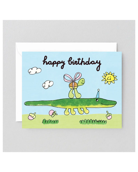 Wrap - Happy Birthday Croc and Turtle Kids Greeting Card