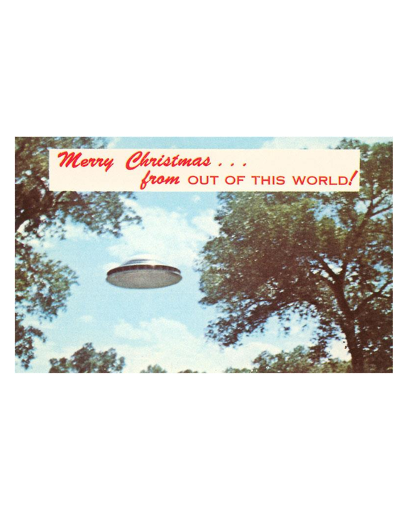 Found Image Press - Merry Christmas from Out of This World Postcard
