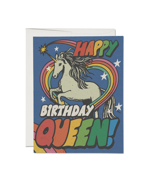 Red Cap Cards - Unicorn Queen Greeting Card