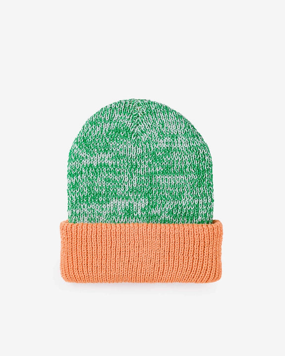 Verloop Knits - Colourblock Plush Knit Beanie - Kelly White