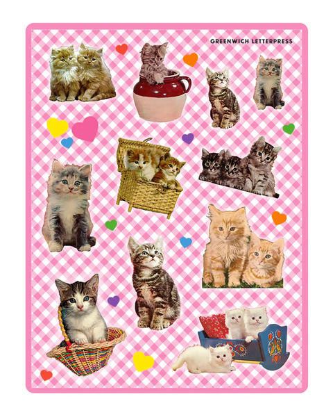 Greenwich Letterpress - Sticker Sheet - Vintage Cat