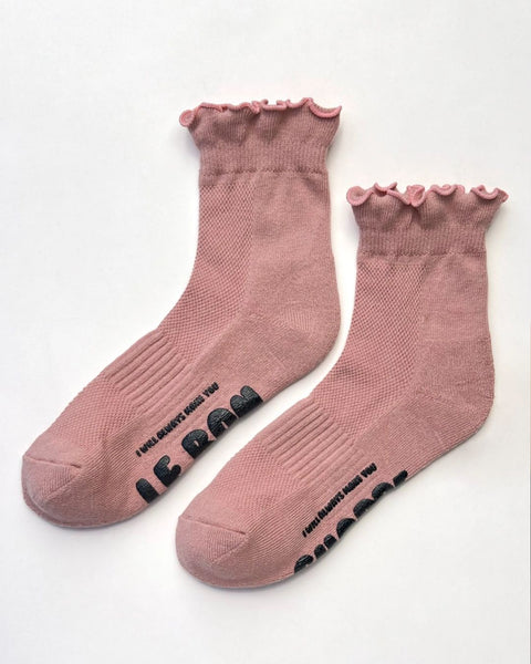 Le Bon Shoppe - Ruffled Hugger Crew Socks - Vintage Pink