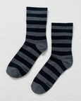 Le Bon Shoppe - Wally Socks - Wide /  Charcoal Stripe