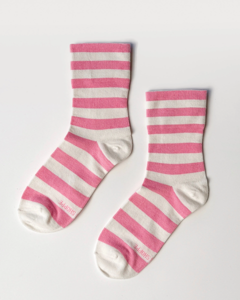Le Bon Shoppe - Wally Socks - Wide / Rose Stripe