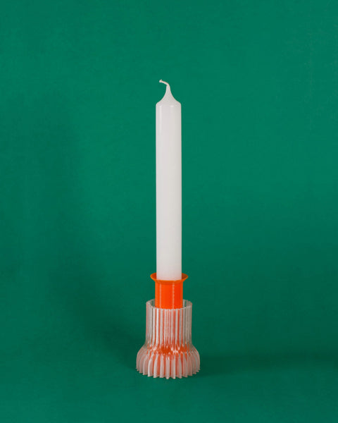 Warren & Laetitia - Double Candle Holder -Tall - Orange