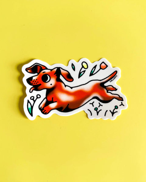 Curlworks - Weiner Dog - Vinyl Sticker