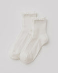 Baggu - Lettuce Edge Sock Set of 2 - White