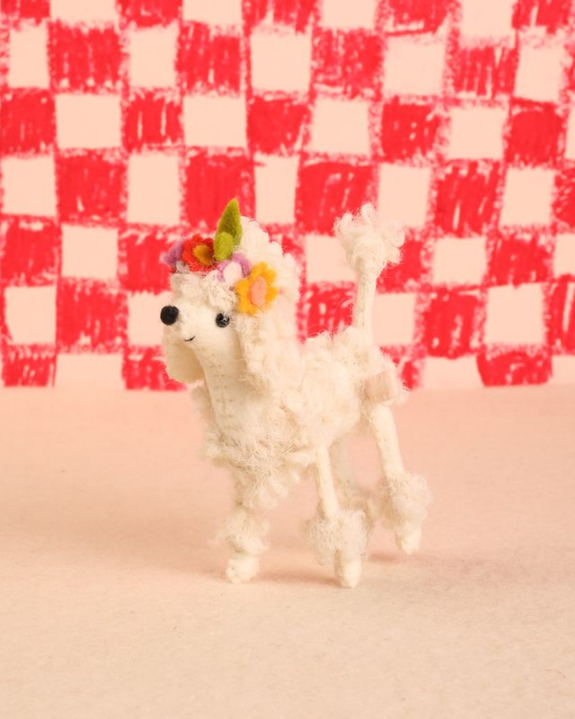 Cat Rabbit - Soft Sculpture - White Poodle