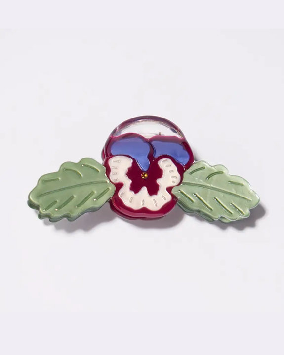 Winona Irene - Mini Hair Claw - Wild Pansy