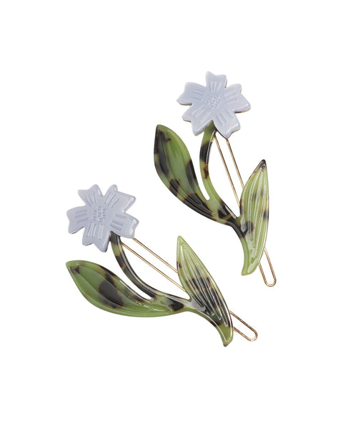 Winona Irene - Hair Barrette Set - Chicory Flower