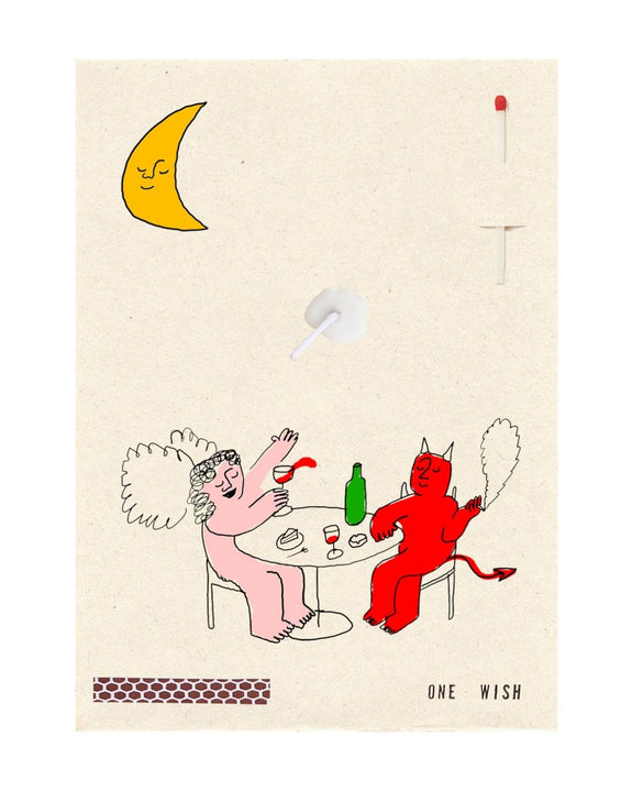 Wish Cards - One Wish Candle Card - Angel Devil Dinner