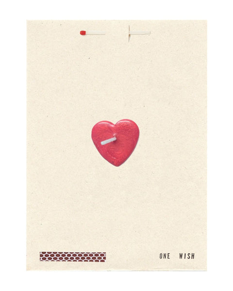 Wish Cards - One Wish Candle Card - Pink Heart